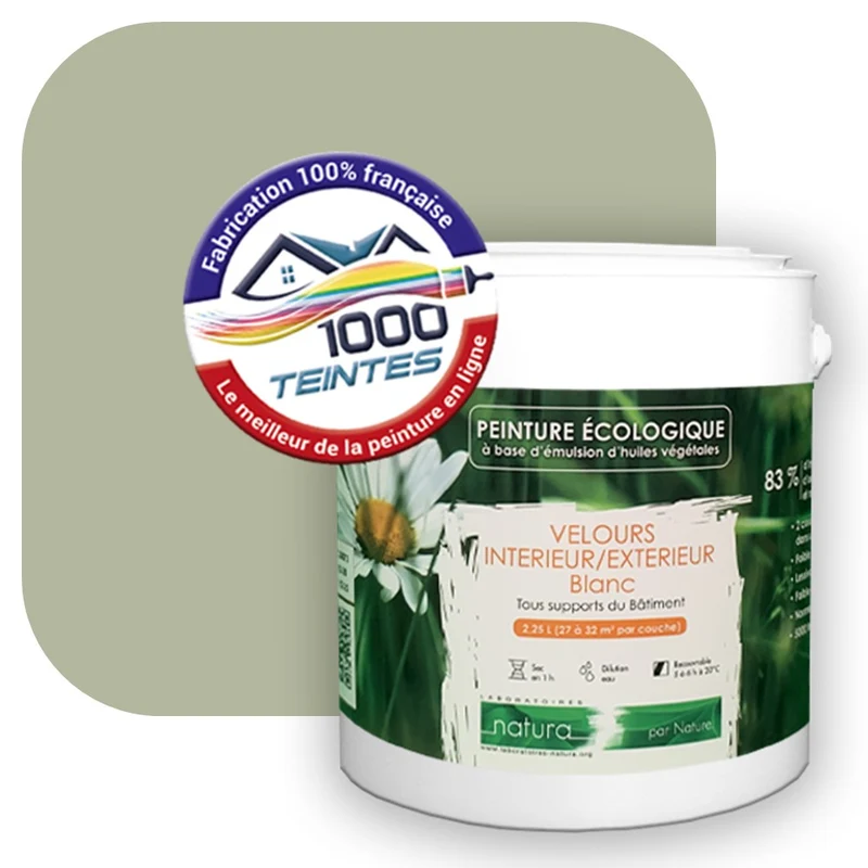 Peinture écologique Natura Tassili® Les Verts (L'Atelier by Edicolor 192D/192-D/192D1) Intérieur/Extérieur VELOURS