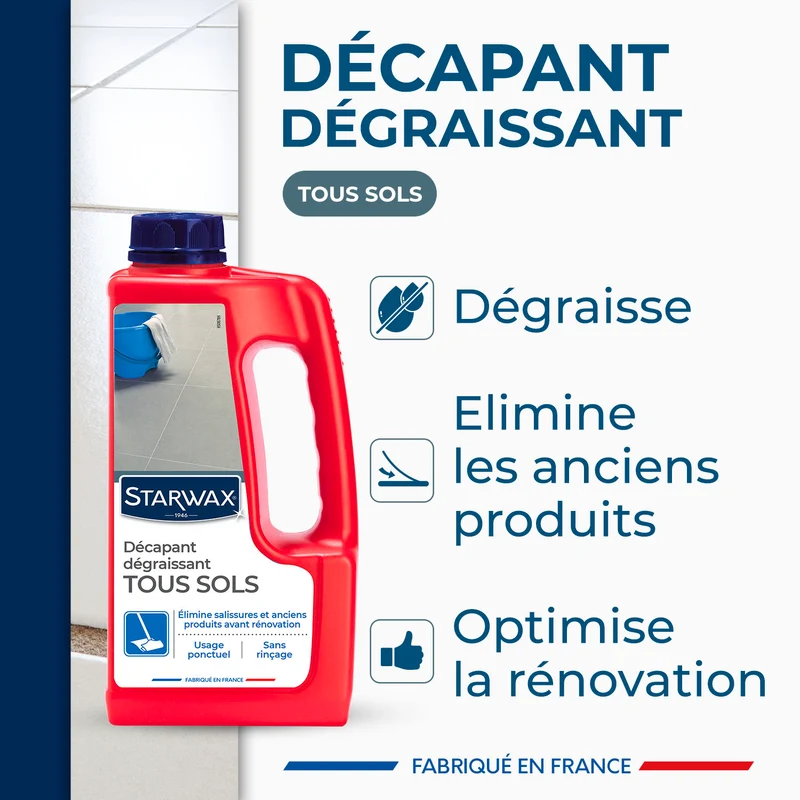 Décapant sans rinçage pour sols intérieurs