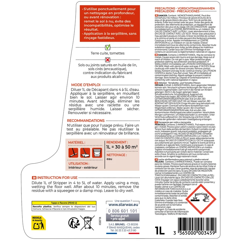 Décapant pour tomettes et terres cuites