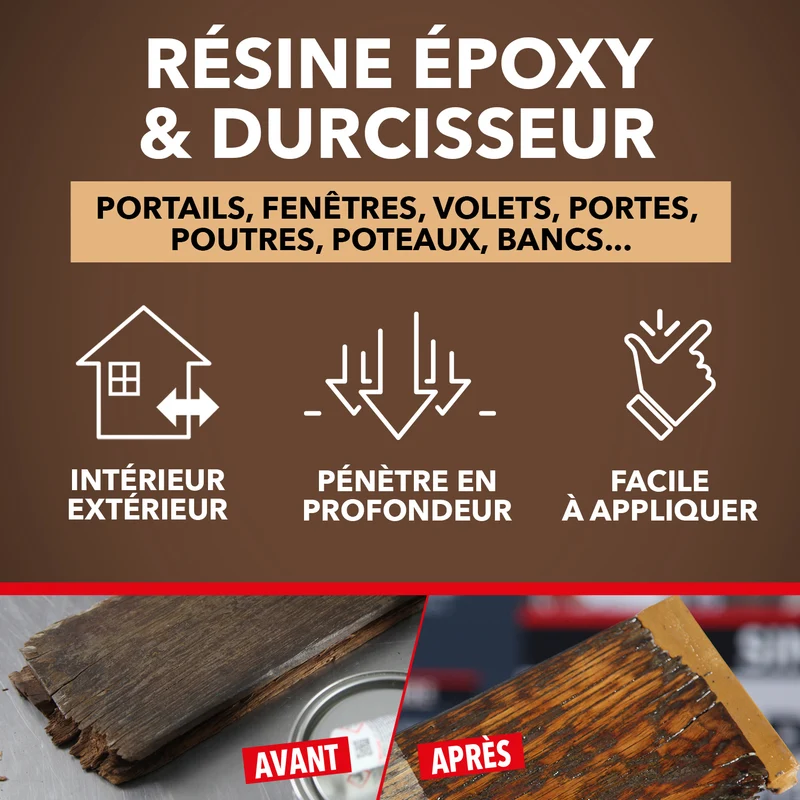 Durcit les bois abimés par l'humidité