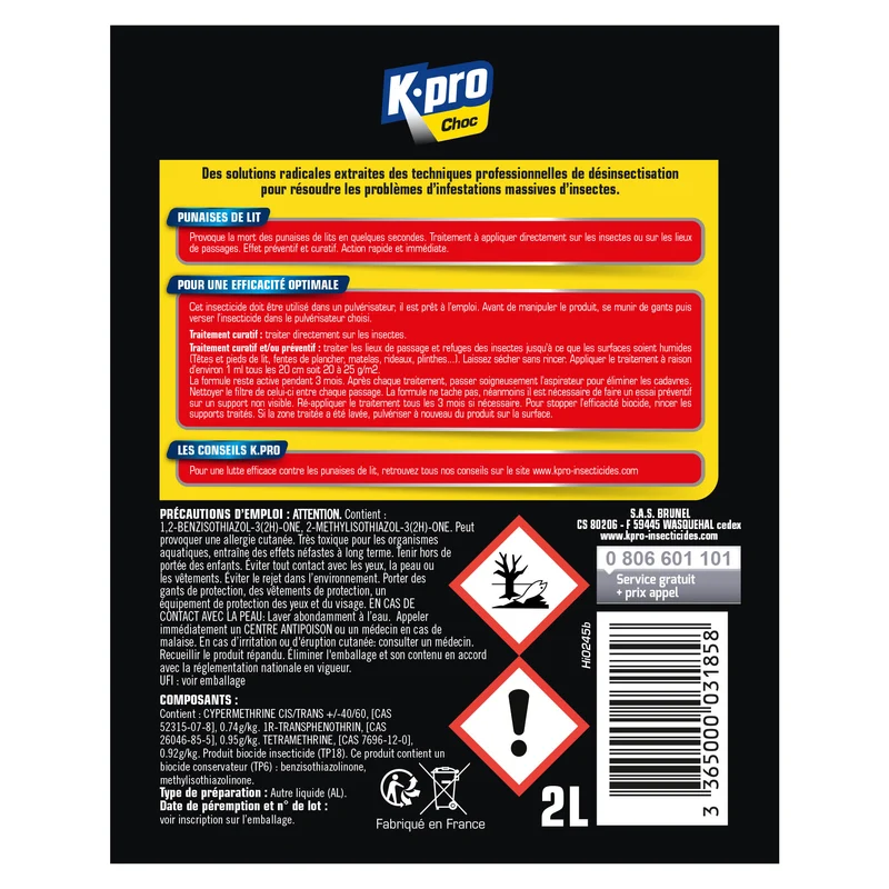 Recharge insecticide punaises de lit