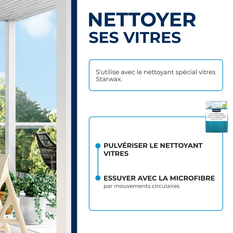 Microfibre vitres et miroirs