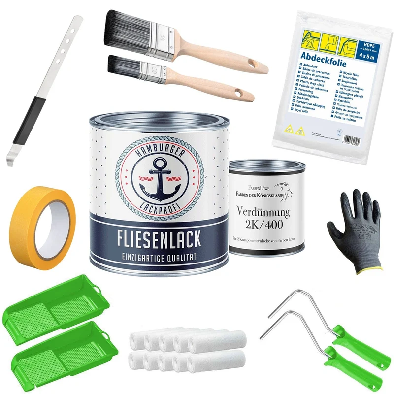 Fliesenfarbe in Rosé RAL 3017 - Fliesenlack mit Lackierset (X500) - Hamburger Lack-Profi