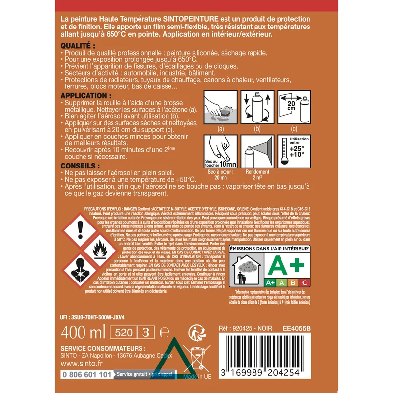 Aérosol haute température