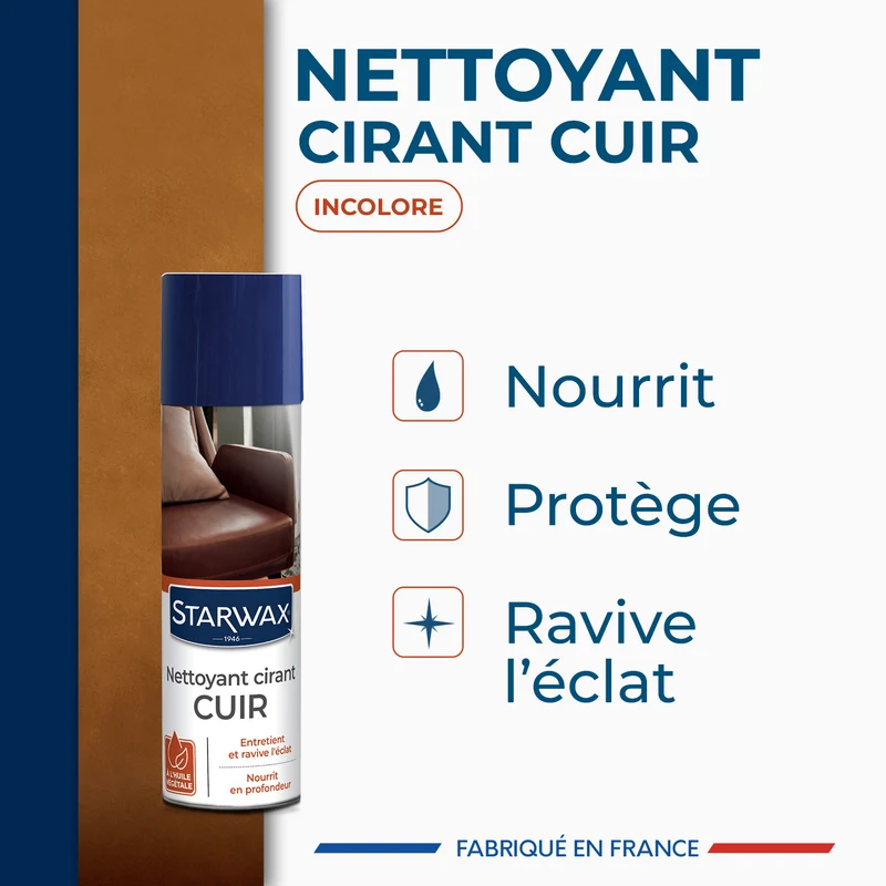 Nettoyant cirant pour cuir