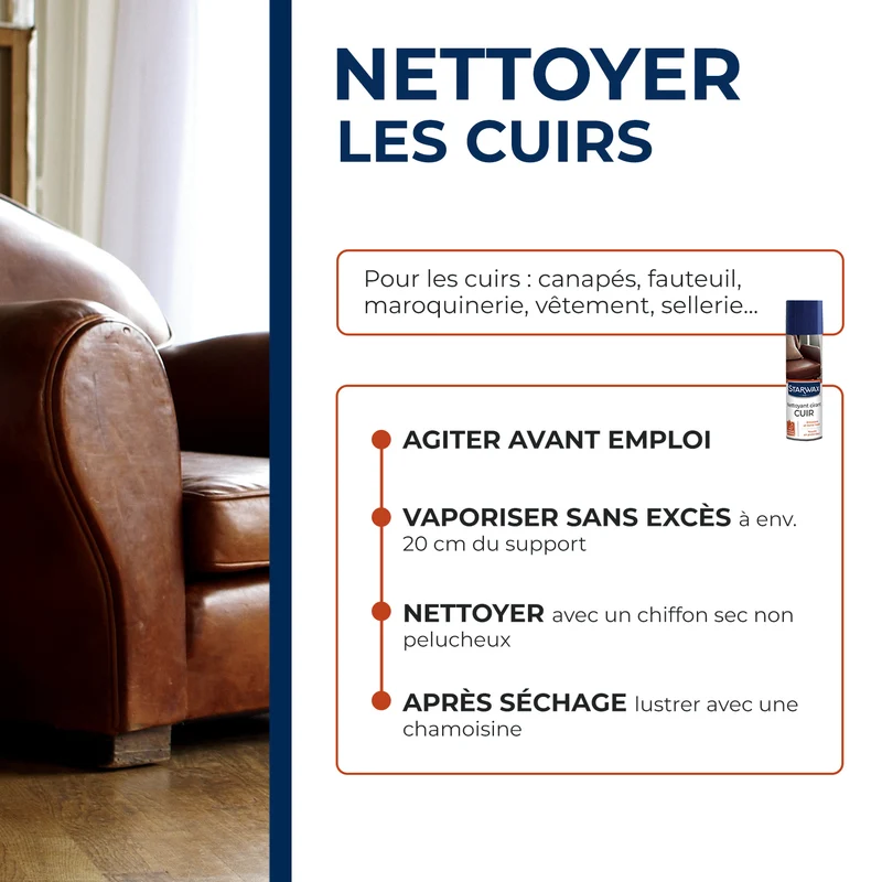 Nettoyant cirant pour cuir
