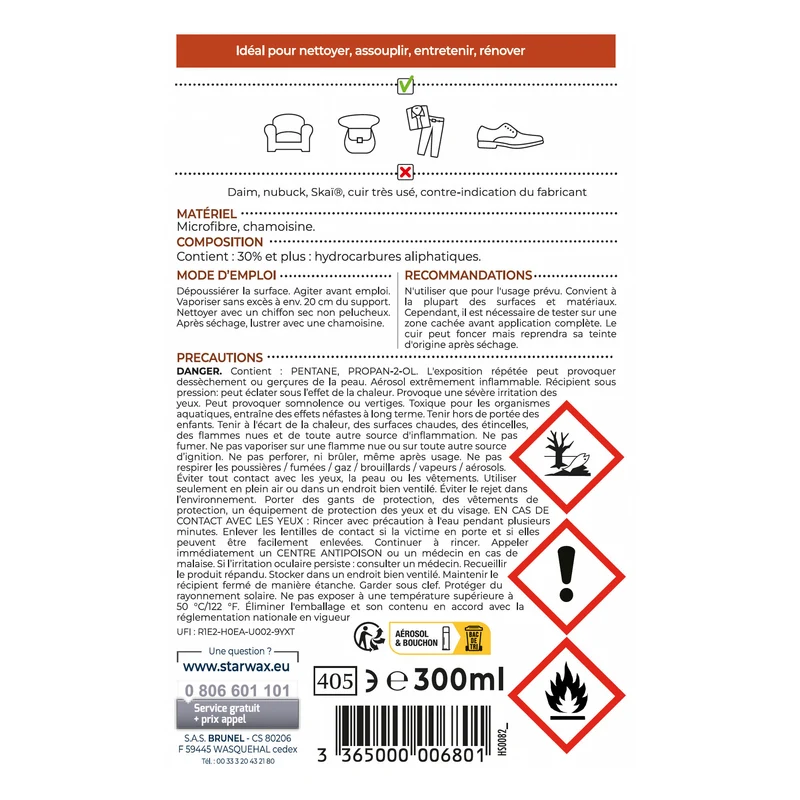 Nettoyant cirant pour cuir
