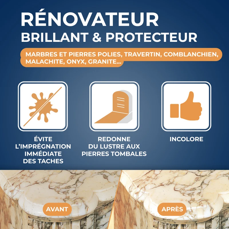 Baume embellissant pour marbre et pierres naturelles
