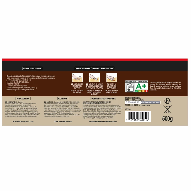 Reboucher gros trous et fissures dans le bois clair