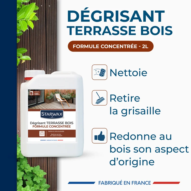 Dégrisant concentré pour terrasse en bois