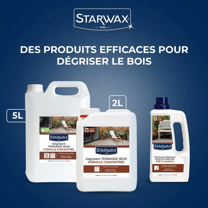 Dégrisant concentré pour terrasse en bois