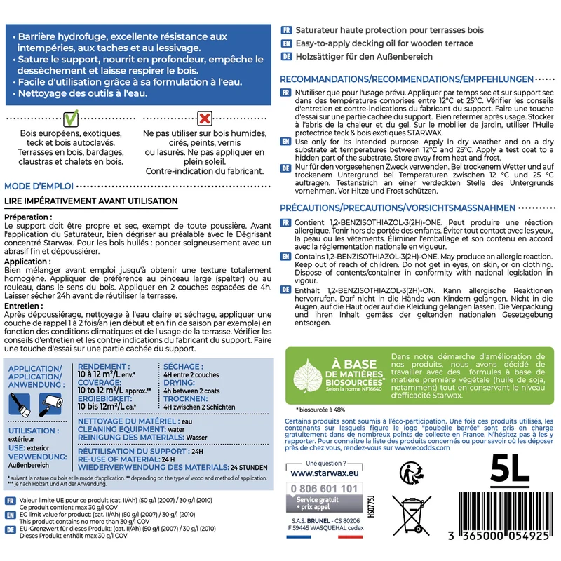 Saturateur Haute protection pour terrasses bois