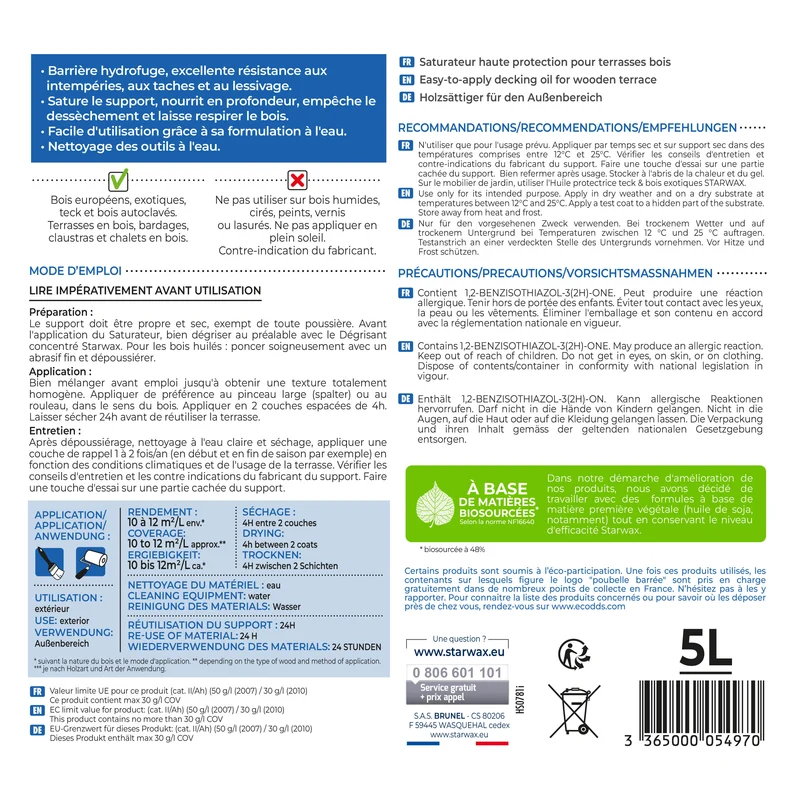 Saturateur Haute protection pour terrasses bois