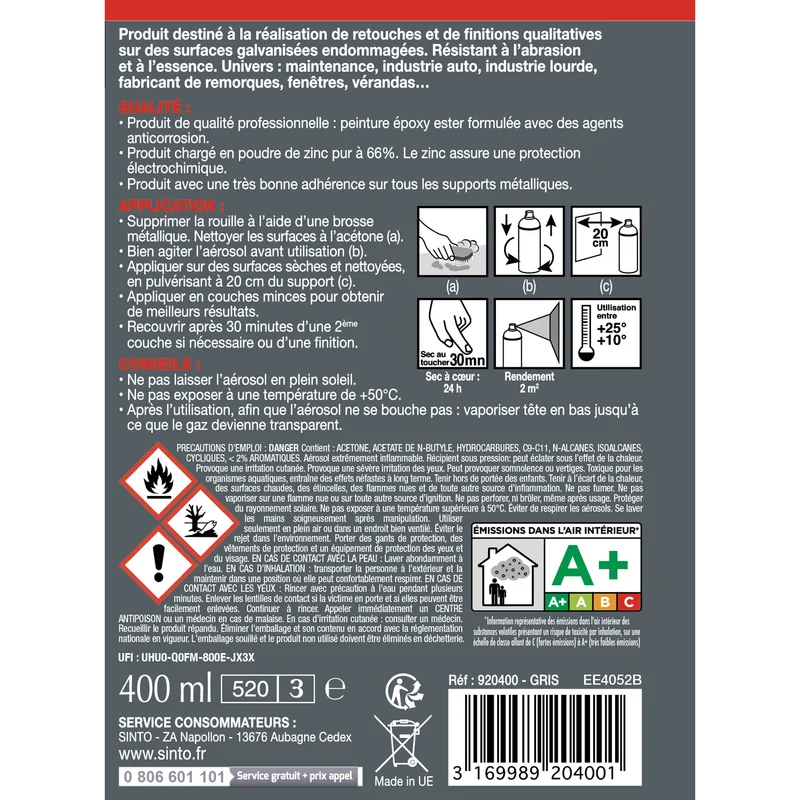 Aérosol galva zinc