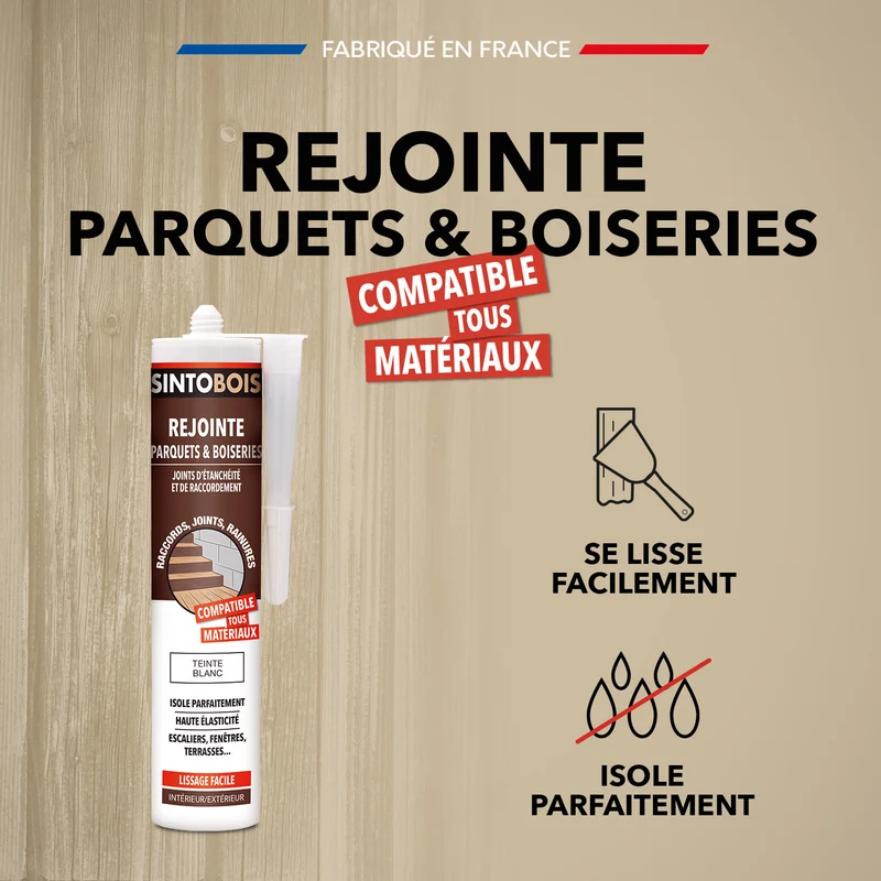 Rejointe parquets et boiseries - Etanchéité et raccordement