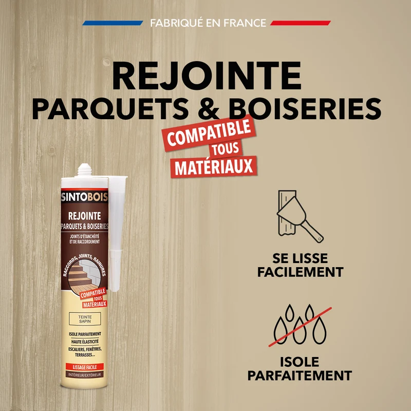 Rejointe parquets et boiseries - Etanchéité et raccordement