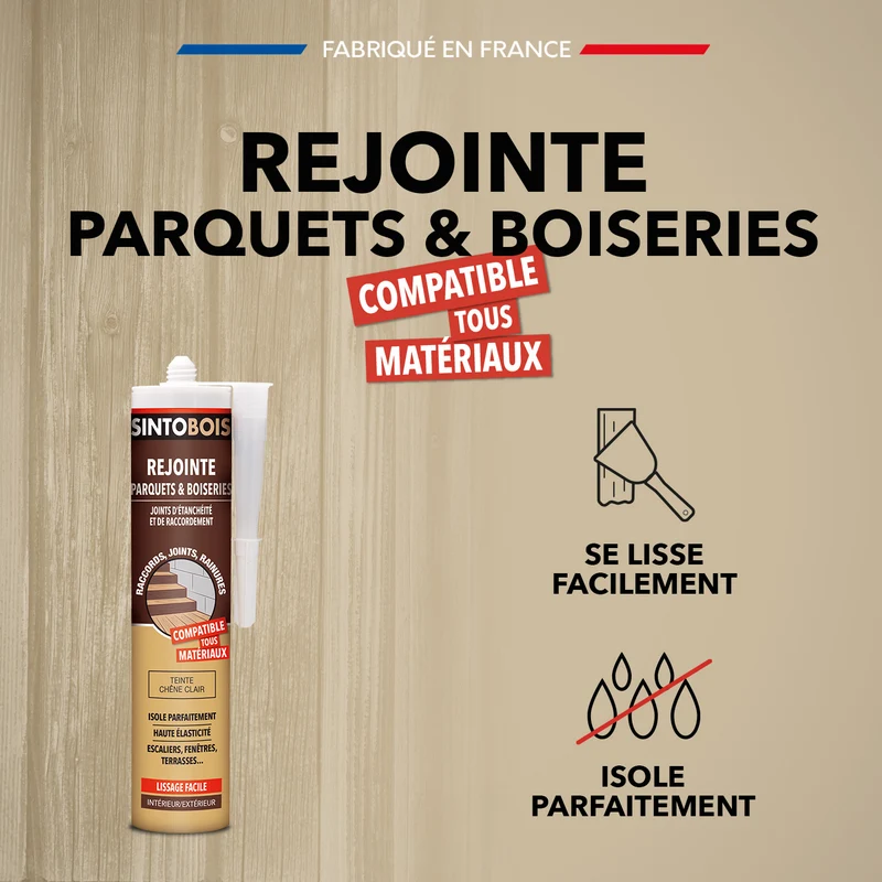 Rejointe parquets et boiseries - Etanchéité et raccordement