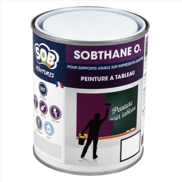 Peinture acrylique noire en phase aqueuse pour la réfection des tableaux scolaires et des tables de ping-pong - Sobthane'O 0.75L