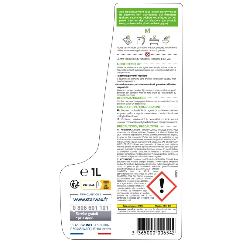 Entretien biologique canalisations