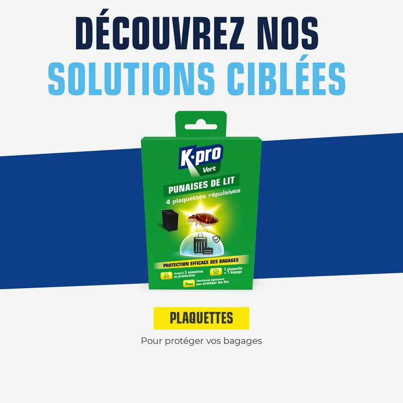 Plaquettes punaises de lit