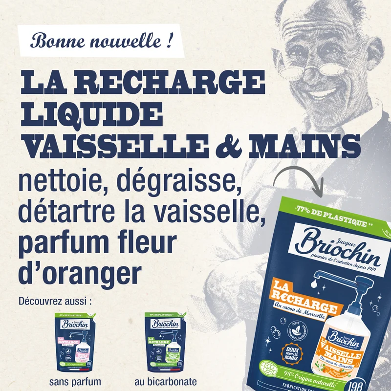 Recharge liquide Vaisselle Mains Savon liquide de Marseille