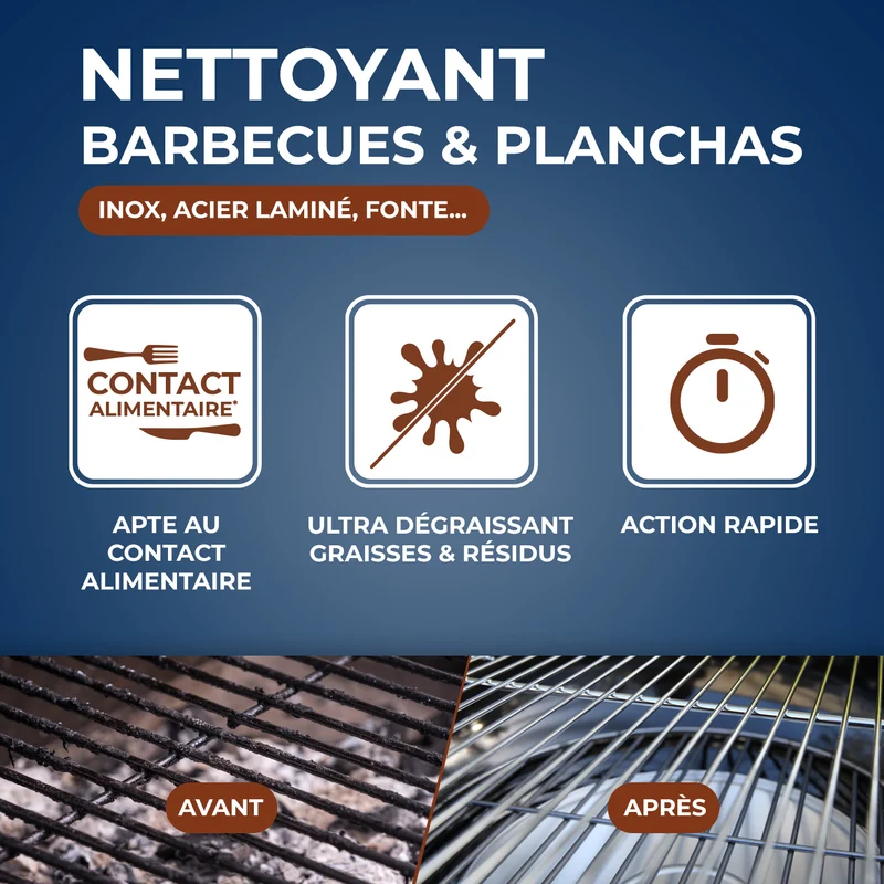 Nettoyant dégraissant pour plancha et barbecue