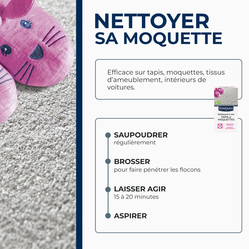 Nettoyant à sec pour tapis et moquettes