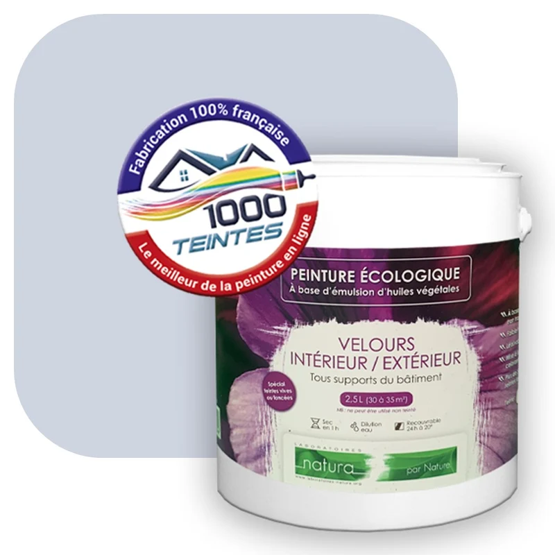 Peinture écologique Natura Tassili® Les Violets (L'Atelier by Edicolor 138A/138-A/138A1) Intérieur/Extérieur VELOURS