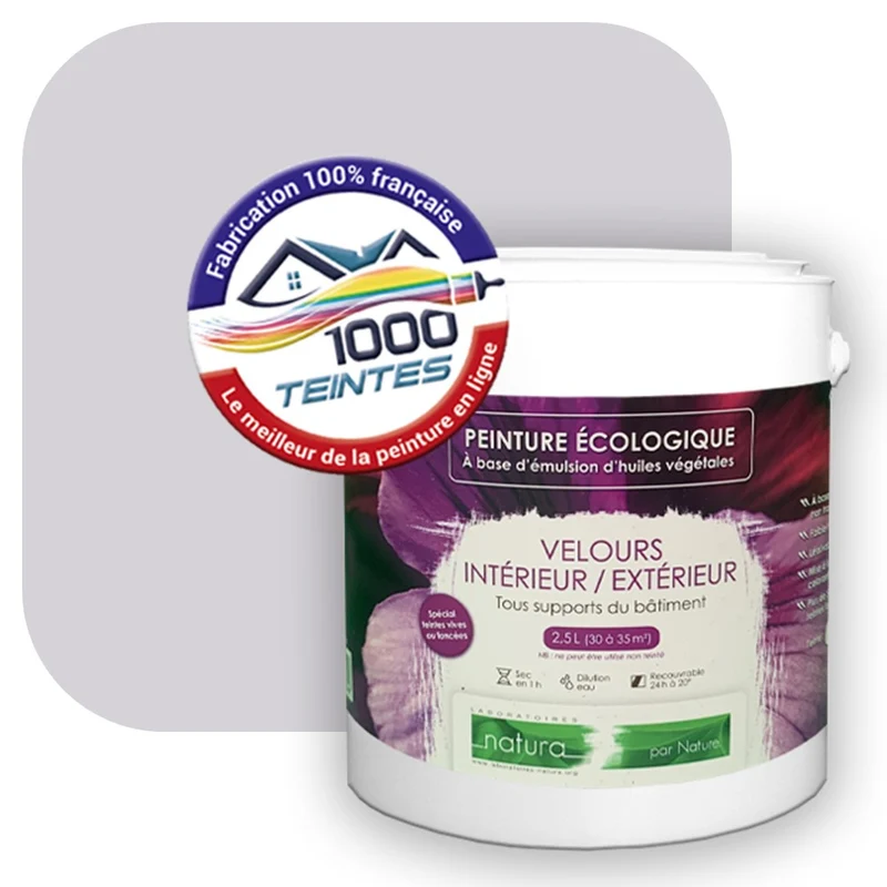 Peinture écologique Natura Tassili® Les Violets (L'Atelier by Edicolor 135A/135-A/135A1) Intérieur/Extérieur VELOURS