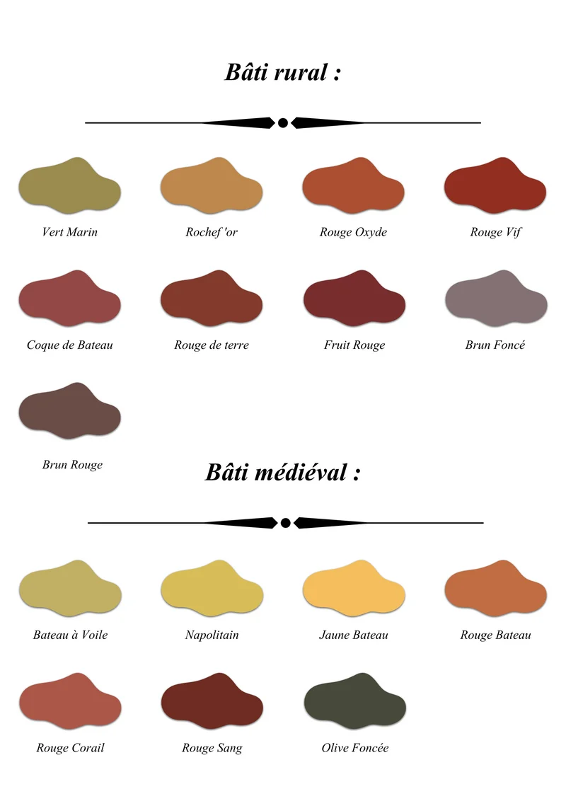 Nuancier pour les couleurs des monuments historiques