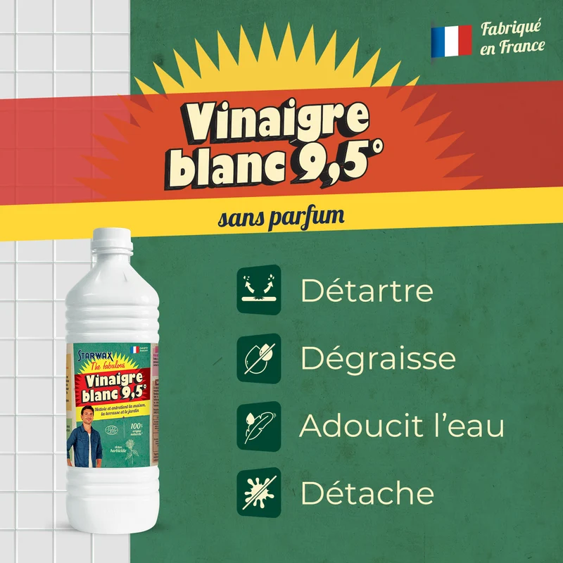 Vinaigre blanc 9.5° sans parfum