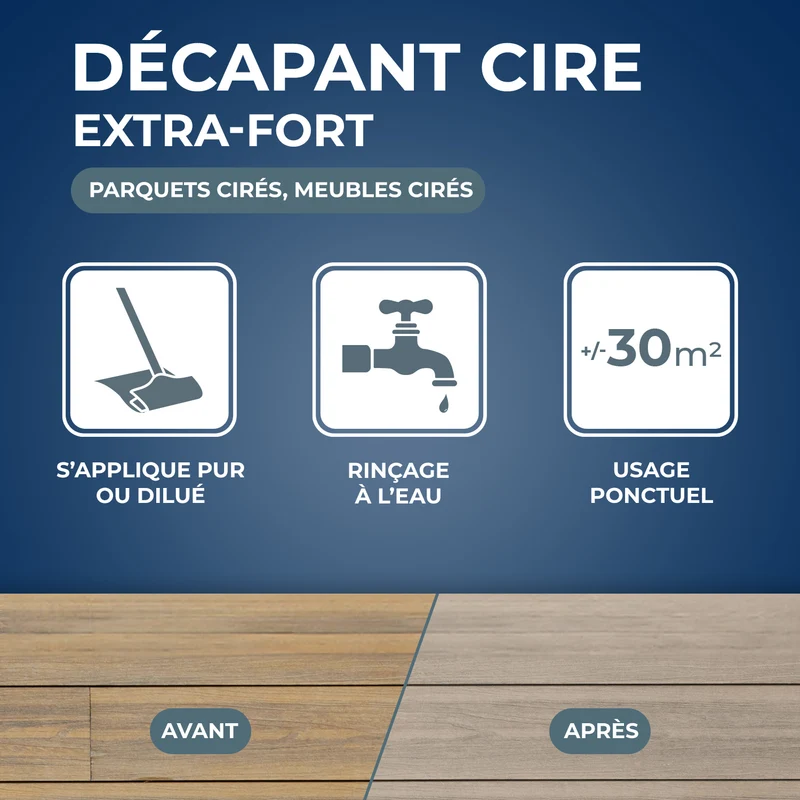 Décapant cire pour parquets cirés