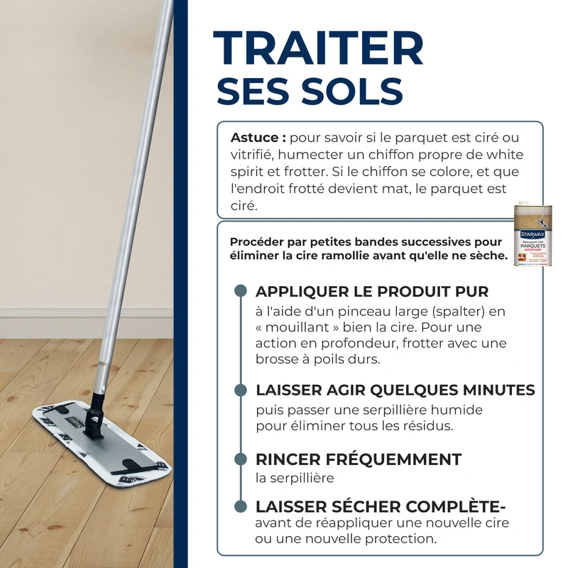 Décapant cire pour parquets cirés