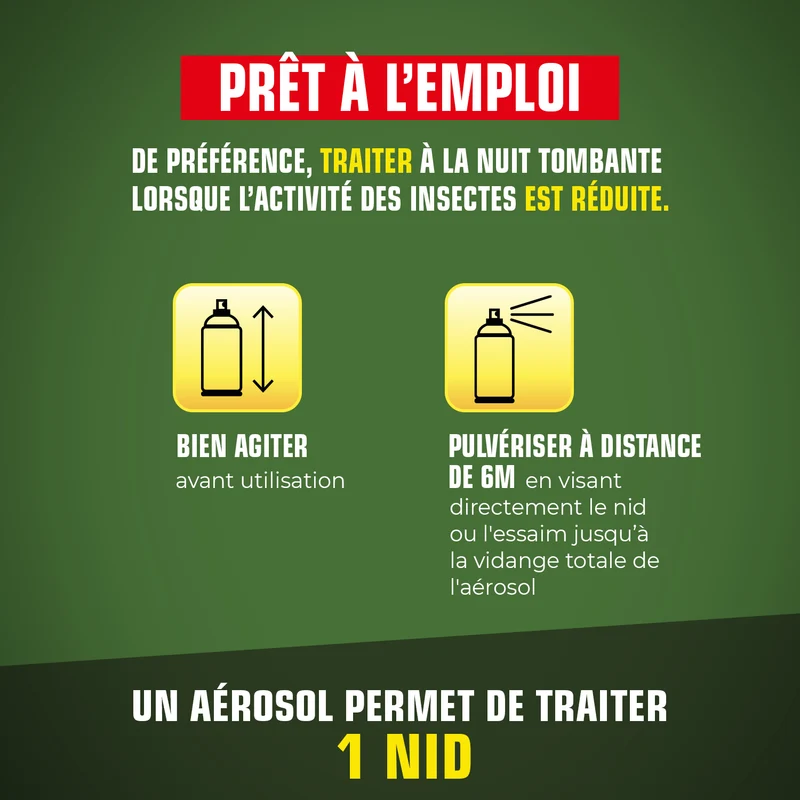Aérosol foudroyant nids de guêpes et frelons