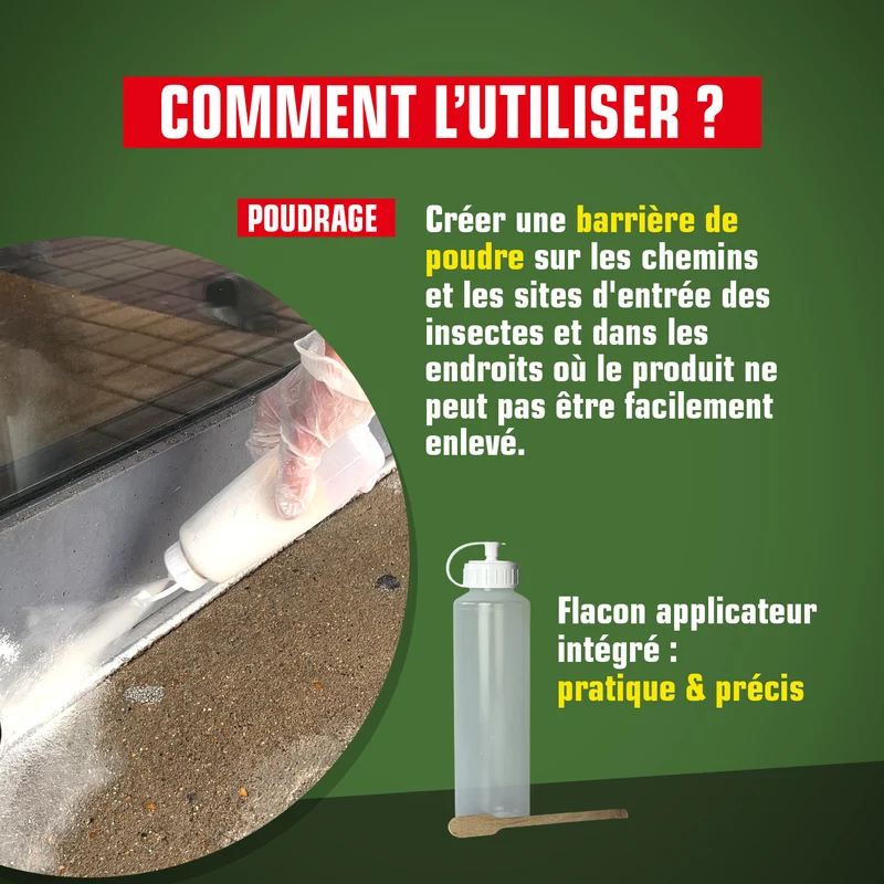 Terre de Diatomée Punaises de Lit avec flacon applicateur
