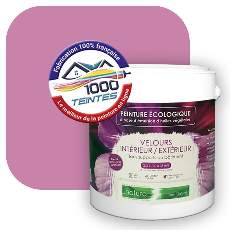 Peinture écologique Natura Tassili® Les Violets (L'Atelier by Edicolor 123A/123-A/123A1) Intérieur/Extérieur VELOURS