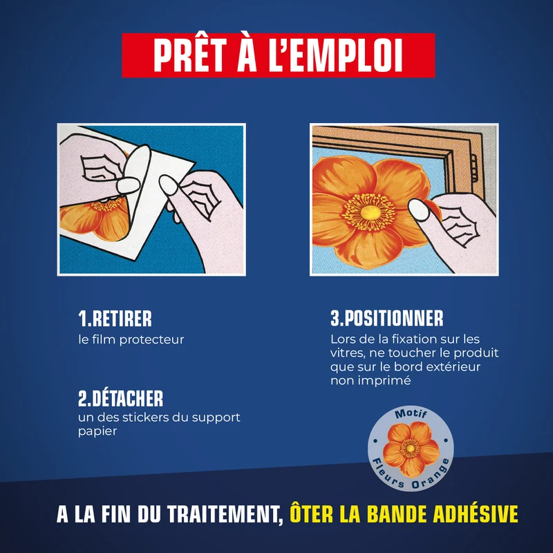Stickers anti-mouches fleurs