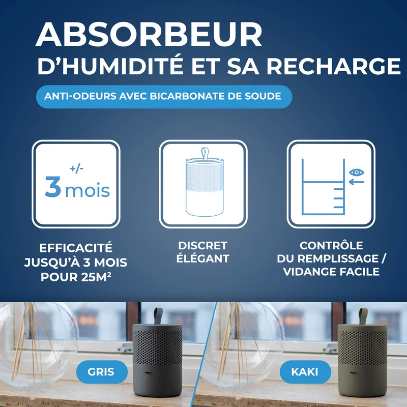 Absorbeur d'humidité + 1 tablette