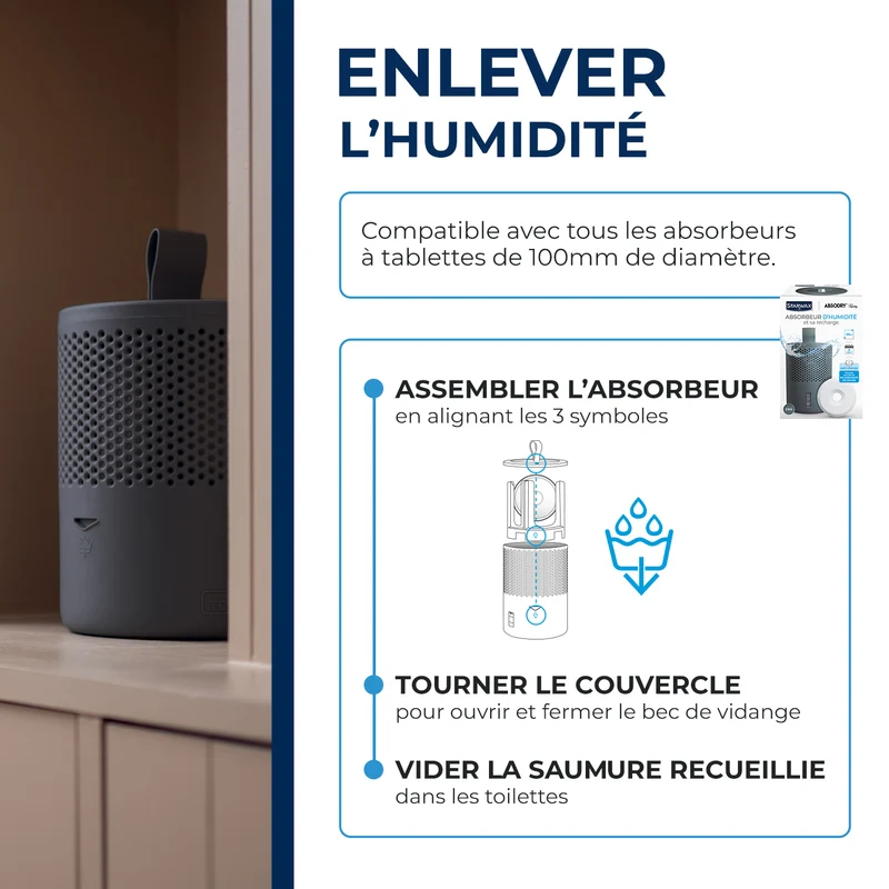 Absorbeur d'humidité + 1 tablette