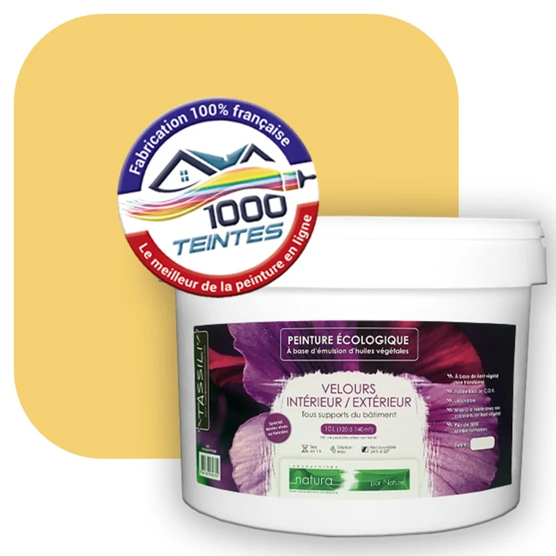 Peinture écologique Natura Tassili® Les Jaunes (L'Atelier by Edicolor 079C/079-C/079C1) Intérieur/Extérieur VELOURS