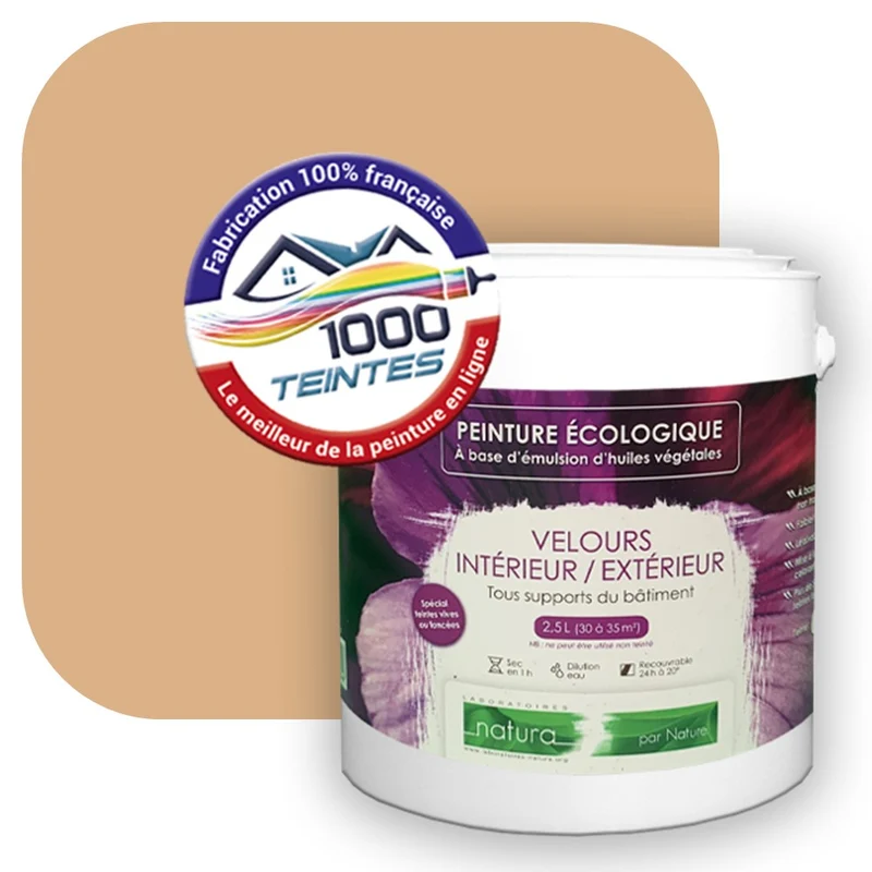 Peinture écologique Natura Tassili® Les Beiges colorés (L'Atelier by Edicolor 056C/056-C/056C1) Intérieur/Extérieur VELOURS