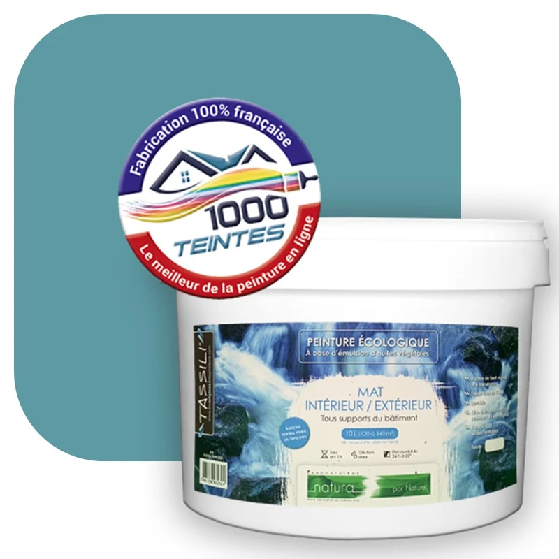 Peinture écologique Natura Tassili® Les Bleus (L'Atelier by Edicolor 168D/168-D/168D1) Intérieur/Extérieur MAT