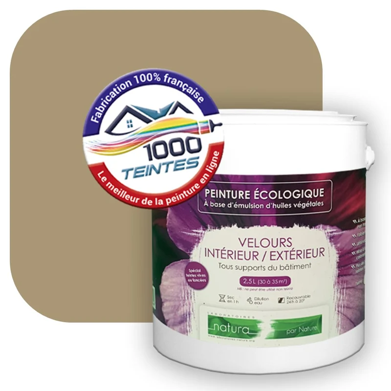 Peinture écologique Natura Tassili® Les Beiges colorés (L'Atelier by Edicolor 072D/072-D/072D1) Intérieur/Extérieur VELOURS