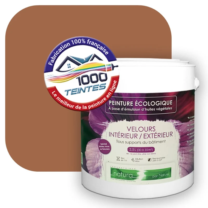 Peinture écologique Natura Tassili® Les Beiges colorés (L'Atelier by Edicolor 057E/057-E/057E1) Intérieur/Extérieur VELOURS