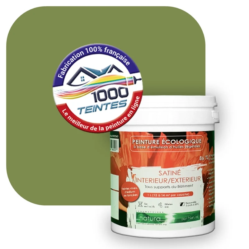 Peinture écologique Natura Tassili® Les Verts (L'Atelier by Edicolor 187E/187-E/187E1) Intérieur/Extérieur SATIN