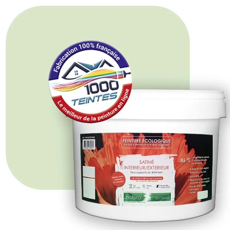 Peinture écologique Natura Tassili® Les Verts (L'Atelier by Edicolor 186A/186-A/186A1) Intérieur/Extérieur SATIN