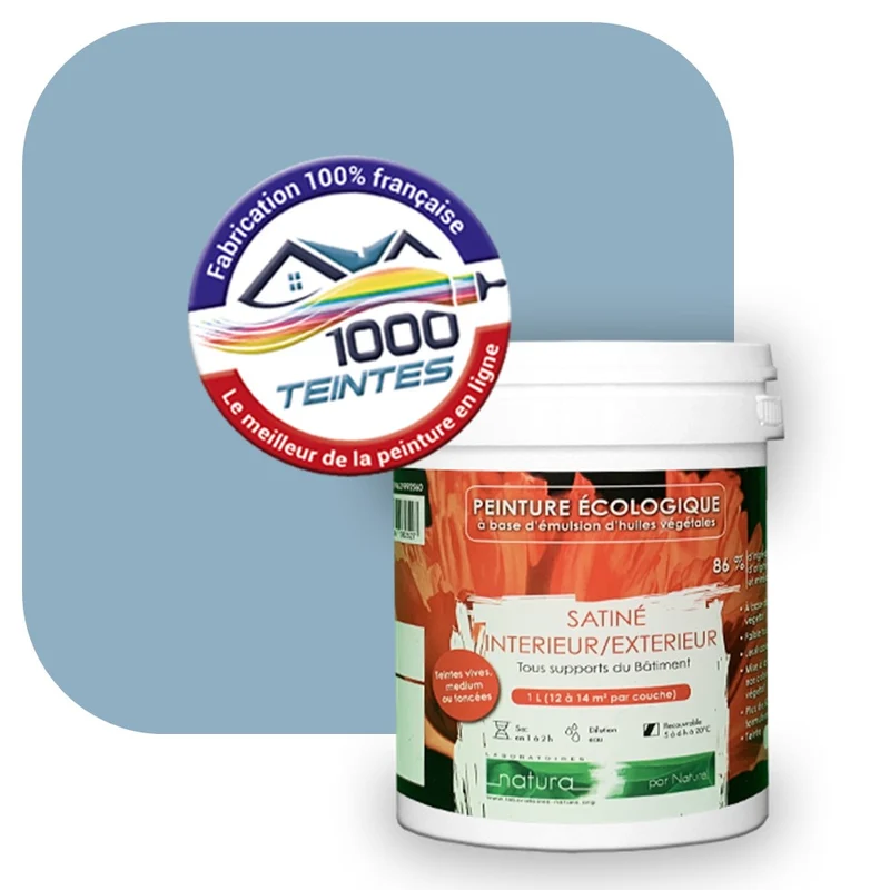 Peinture écologique Natura Tassili® Les Bleus (L'Atelier by Edicolor 151C/151-C/151C1) Intérieur/Extérieur SATIN