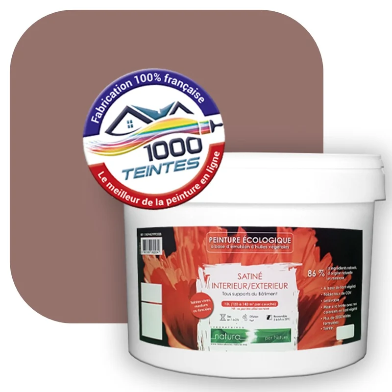 Peinture écologique Natura Tassili® Les Rouges (L'Atelier by Edicolor 100D/100-D/100D1) Intérieur/Extérieur SATIN