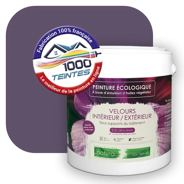 Peinture écologique Natura Tassili® Les Violets (L'Atelier by Edicolor 128E/128-E/128E1) Intérieur/Extérieur VELOURS