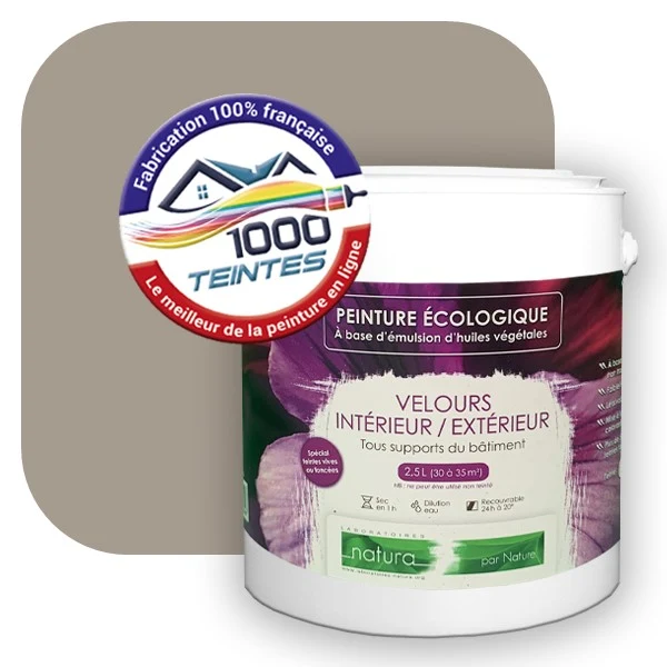 Peinture écologique Natura Tassili® Les Beiges colorés (L'Atelier by Edicolor 043E/043-E/043E1) Intérieur/Extérieur VELOURS